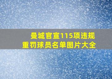 曼城官宣115项违规重罚球员名单图片大全