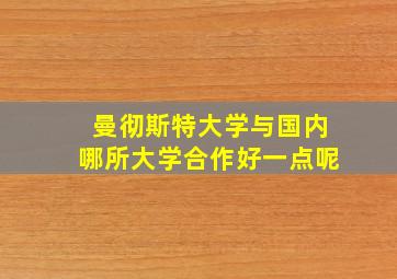 曼彻斯特大学与国内哪所大学合作好一点呢