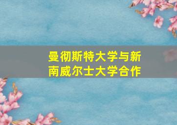 曼彻斯特大学与新南威尔士大学合作