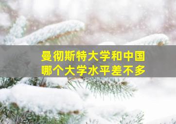 曼彻斯特大学和中国哪个大学水平差不多