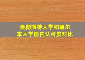 曼彻斯特大学和墨尔本大学国内认可度对比