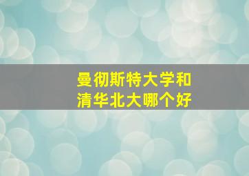 曼彻斯特大学和清华北大哪个好