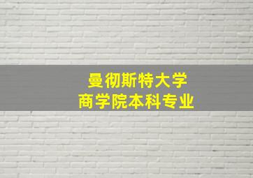 曼彻斯特大学商学院本科专业