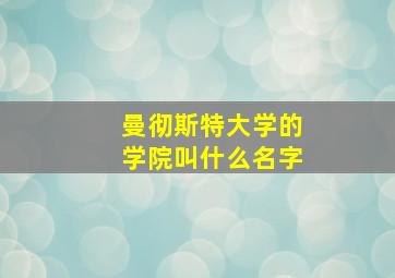 曼彻斯特大学的学院叫什么名字