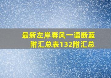 最新左岸春风一语断蓝附汇总表132附汇总