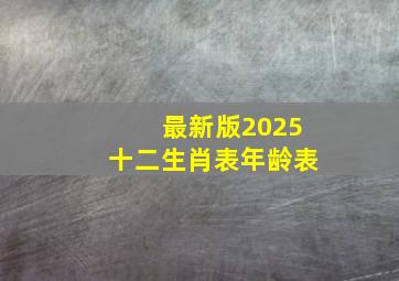 最新版2025十二生肖表年龄表