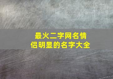 最火二字网名情侣明显的名字大全