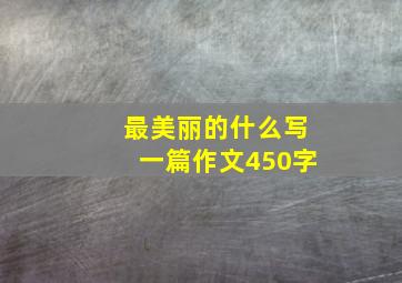 最美丽的什么写一篇作文450字