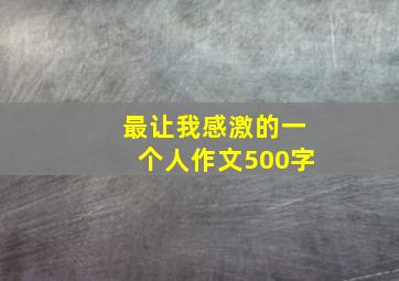 最让我感激的一个人作文500字