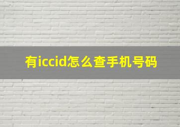 有iccid怎么查手机号码