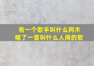 有一个歌手叫什么阿木唱了一首叫什么人间的歌