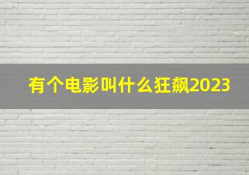 有个电影叫什么狂飙2023