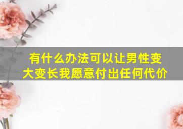 有什么办法可以让男性变大变长我愿意付出任何代价