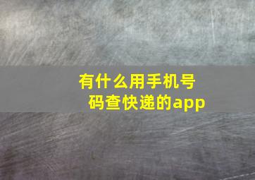 有什么用手机号码查快递的app