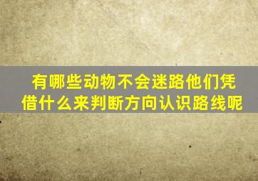 有哪些动物不会迷路他们凭借什么来判断方向认识路线呢