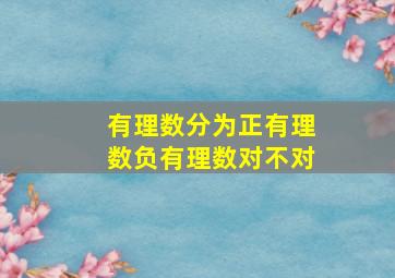 有理数分为正有理数负有理数对不对