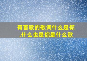 有首歌的歌词什么是你,什么也是你是什么歌