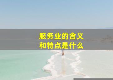 服务业的含义和特点是什么