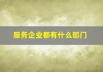 服务企业都有什么部门