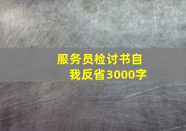 服务员检讨书自我反省3000字