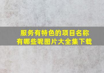 服务有特色的项目名称有哪些呢图片大全集下载