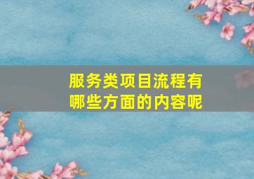 服务类项目流程有哪些方面的内容呢