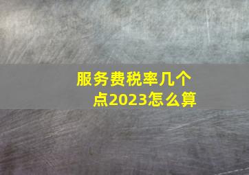 服务费税率几个点2023怎么算