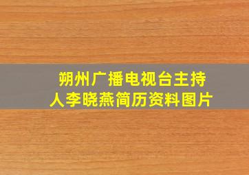 朔州广播电视台主持人李晓燕简历资料图片