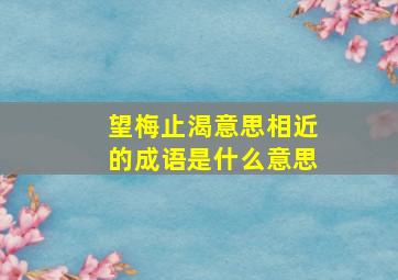 望梅止渴意思相近的成语是什么意思