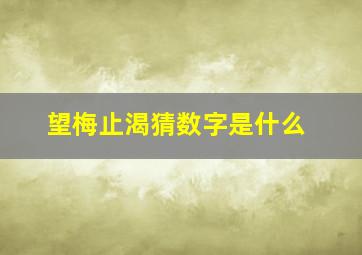 望梅止渴猜数字是什么