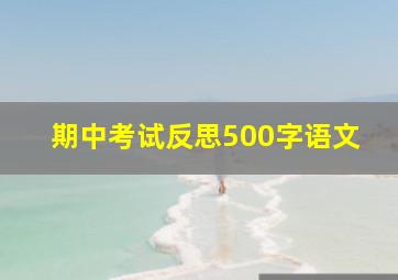 期中考试反思500字语文