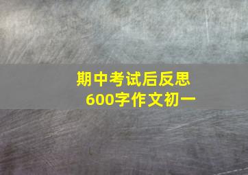 期中考试后反思600字作文初一