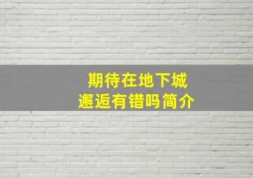 期待在地下城邂逅有错吗简介