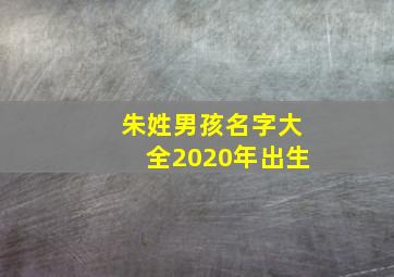 朱姓男孩名字大全2020年出生