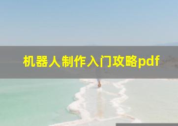 机器人制作入门攻略pdf