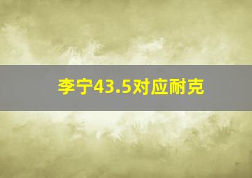 李宁43.5对应耐克