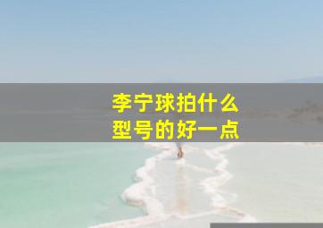 李宁球拍什么型号的好一点