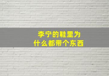 李宁的鞋里为什么都带个东西