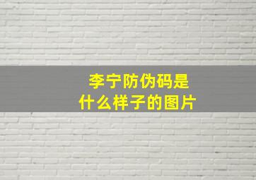 李宁防伪码是什么样子的图片