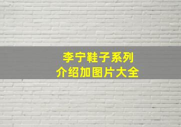 李宁鞋子系列介绍加图片大全