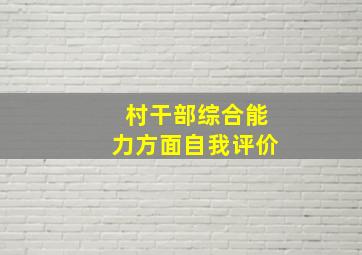 村干部综合能力方面自我评价