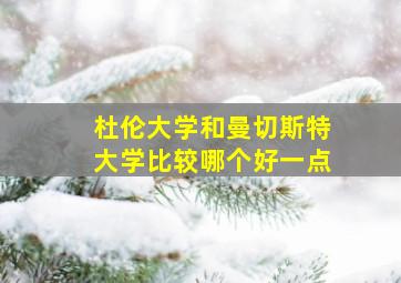 杜伦大学和曼切斯特大学比较哪个好一点