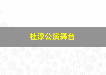 杜淳公演舞台