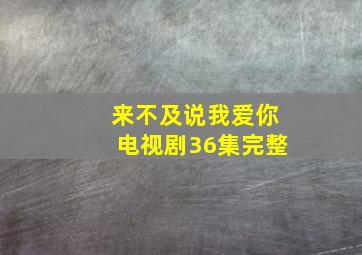 来不及说我爱你电视剧36集完整