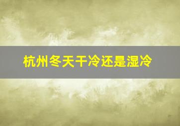 杭州冬天干冷还是湿冷