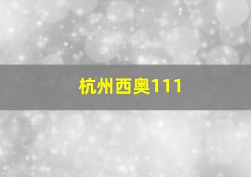 杭州西奥111