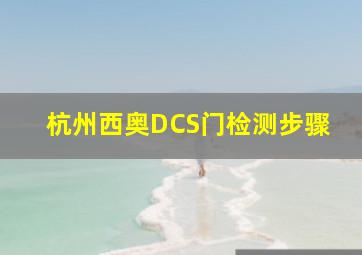 杭州西奥DCS门检测步骤