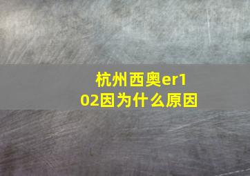 杭州西奥er102因为什么原因