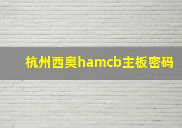 杭州西奥hamcb主板密码