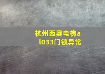 杭州西奥电梯al033门锁异常